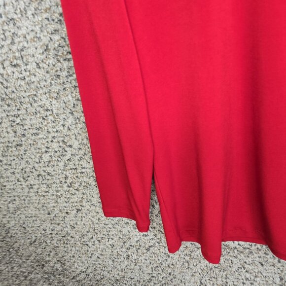 Susan Graver Top Womens Small Red Liquid Knit Mock Neck Blouse Stretch Ladies - Picture 3 of 7